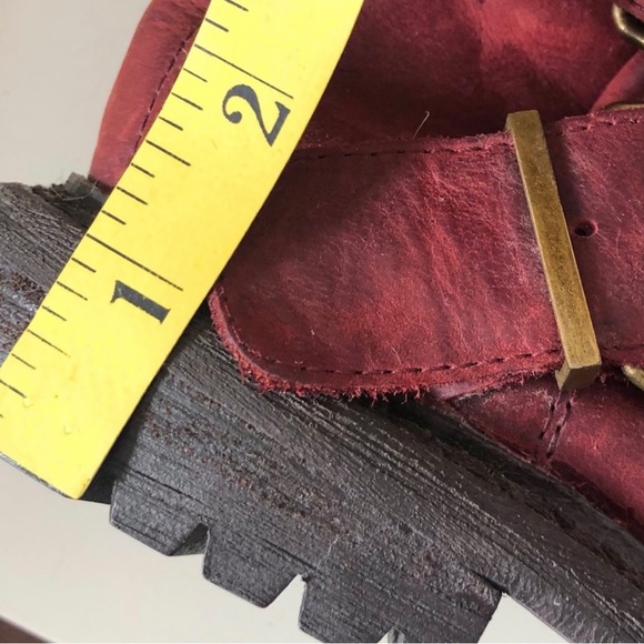 Jeffrey Campbell Trudge wine red maroon mid calf leather moto boots sz 6 - Picture 6 of 6